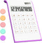 Purple Calculator, UPIHO Purple Office Supplies and Accessories, 10 Digits Solar Battery Basic Office Calculator, Dual Power Desktop Calculator wi...