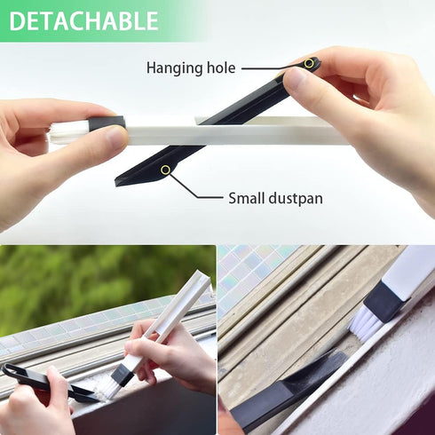 Crevice Gap Cleaning Brush Tool, 6pcs Hand-held Groove Gap Cleaning Tools, 2 in 1 Dustpan Cleaning Brushes, Shutter Door Window Track Kitchen Clea...