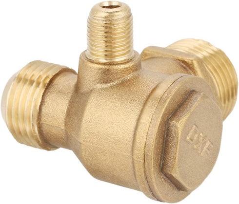 Air Compressor Check Valve, Male Thread 90 Degree Air Compressor Check Valve 3 Port Brass Spare Parts Tube Connector Pipe Joint Tool Replacement f...