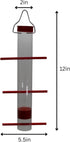 Songbird Essentials Finches Favorite Thistle Feeder, Red 12 Inch Single Tube Bird Feeder, 1 Cup Capacity Hanging Bird Feeder for Thistle Seed [Pac...