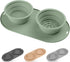 Puppy Dog Bowl,Travel Bowls Dog Food Bowls&Dog Water Bowls,No Spills,Collapsible Double Bowl,Suitable for Small and Medium Sized Dogs(Green)...