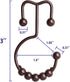 Shower Curtain Hooks Rings for Bathroom, 12PCS Stainless Steel Metal Rust Resistant Balance Sliding Double Curtain Hooks (Bronze)...