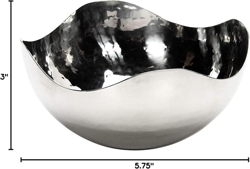 Hosley 5.75 Inch Diameter Silver Finish Metal Bowl, Ideal for Potpourri, LED Candles, Weddings, Special Events, Center Pieces, Craft. Use Decor to...