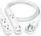 Maximm 360° Rotating Flat Plug Extension Cord 3-Outlet with USB-C and USB-A Ports 1FT, 3-Prong Flat Wire 16AWG, UL Certified (White)...