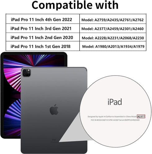 ProCase Cover for iPad Pro 11 Inch Case 2022/2021/2020/2018, Slim Stand Hard Back Shell Smart Cover for iPad Pro 11 Inch 4th Gen 2022 / 3rd Gen 20...