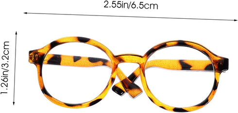 Toyvian 2pcs Doll Glasses Clear Glasses for Kids DIY Doll Supplies Kids Round Glasses Retro Glasses Decorative...