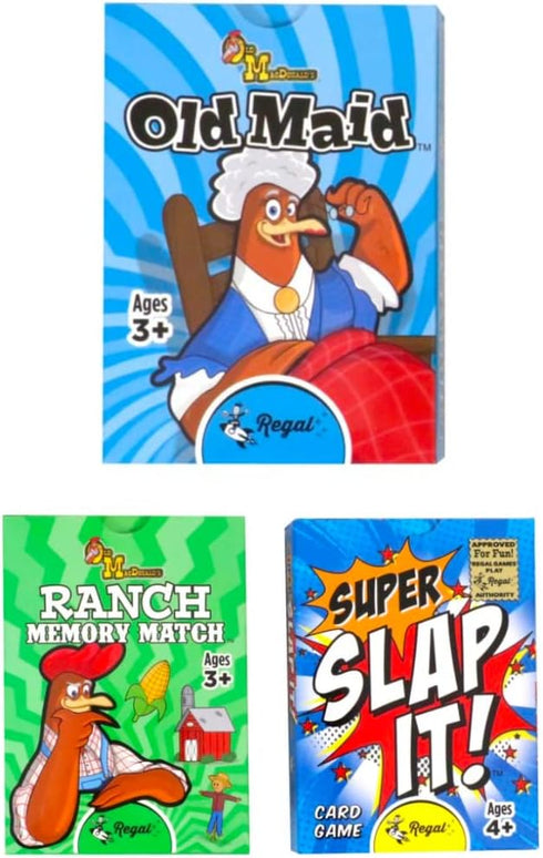 Regal Games Farm Match, Slap It, Old Maid Card Games for Kids Ages 4 5 6 7 8+ | Family Fun Playing Card Set (160 Game Cards, 3 Pack)...