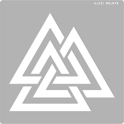 Aleks Melnyk #107 Metal Stencil, Celtic Knot, Valknut, Odin Triangle, Wicca, Irish Stencil, 1 PCS, Template for Painting, Wood Burning, Wood Carvi...