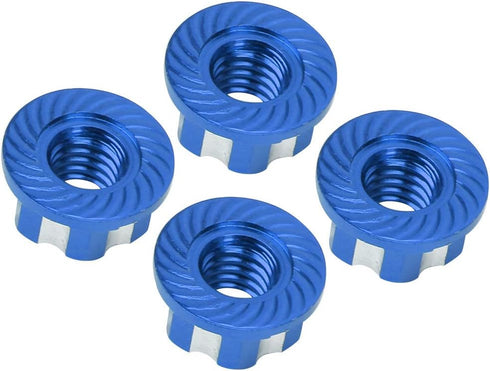 VGEBY 4pcs RC Hex Nuts, M4 Carving Hexagonal Nuts Aluminum Alloy Wheel Hex Nuts Fit for D3 D4 1/10 RC Car(Dark Blue) D4 Parts Terminal Removal Too...