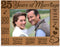 KATE POSH 25 Years of Marriage Engraved Natural Wood Frame, 25th Anniversary, Husband & Wife, 25 Years Down Forever to Go, Silver Wedding Annivers...