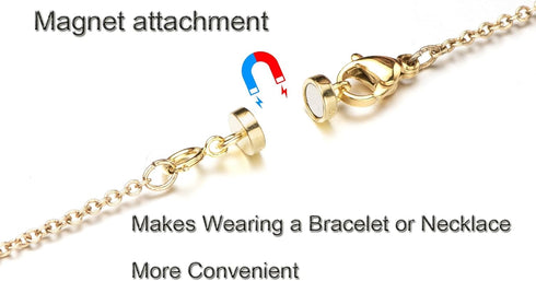 Zpsolution 925 Sterling Silver Magnetic Necklace Clasps and Closures, Magnetic Clasp Converter for Jewelry Making Supplies, Chain Extender Connect...