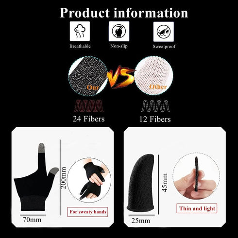 Gaming Gloves for Sweaty Hands, Ultra-Thin Breathable Touchscreen Game Gloves with Thumb Finger Sleeves for iPad Tablet/Mobile Phone...