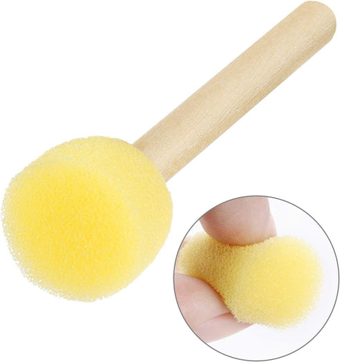 40 Pieces Round Sponge Foam Brush Set Paint Sponge Brush Wooden Handle Foam Brush Sponge Painting Tools for Kids Painting Crafts (0.8 Inch)...