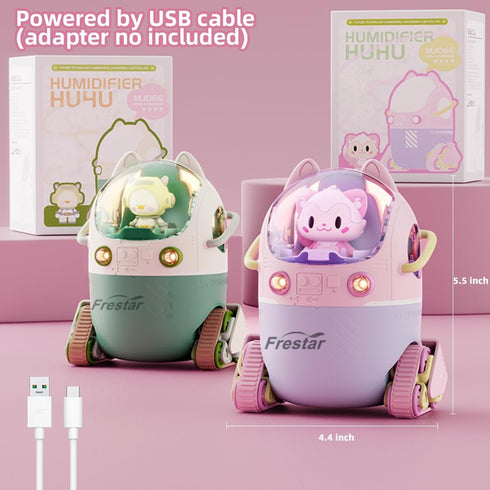 Mini USB Humidifier 220ml with LED Night Light, Small Cute Humidifier Bulit in Adorable Doll for Kids, Plant, Bedroom, Office, Desk, Babies Room, ...