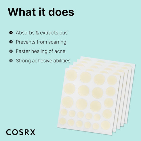 COSRX Acne Pimple Patch Absorbing Hydrocolloid Original 3 Size Patches for Blemishes and Zits Cover, Spot Stickers for Face and Body, Not Tested o...