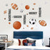 Supzone Sport Balls Wall Stickers Boys Wall Decals Basketball Soccer Baseball Football Hockey Wall Decor Boys Playroom Bedroom Classroom Living Ro...