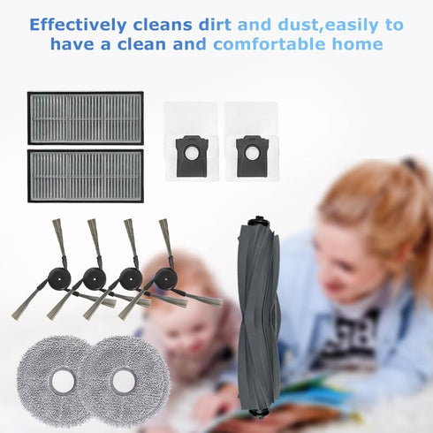 ?11pcs?silica gel Main brush + side brush + filter/dust bag/mop cloth compatible with Dreame x40 / x40 pro/ x40 Ultra/robot vacuum cleaner...