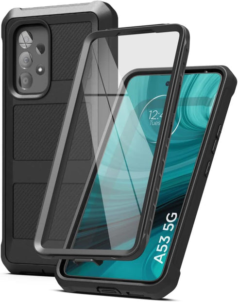 ENCASED Falcon Armor for Samsung Galaxy A53 5G Case with Built-in Screen Protector (Black)...