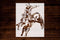 Cowboy Bullrider Logo Stencil 8" x 6.5" Mylar Laser Cut Stencil Arts and Crafts Material Scrapbooking for Airbrush Painting Drawing and More Reusa...