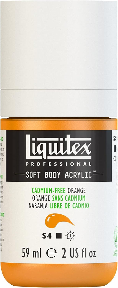 Liquitex Professional Soft Body Acrylic Paint, 59ml (2-oz) Bottle, Cadmium-Free Orange...