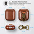 AirPods Leather Case, ICARER Genuine Leather AirPod case with Keychain and Led Light for Apple AirPods 2 Case & Airpods 1, Support Wireless Chargi...
