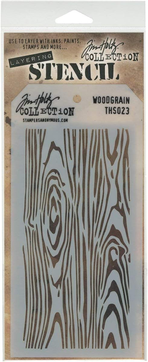 Stampers Anonymous Tim Holtz Layered Stencil, 4.125-Inch by 8.5-Inch, Woodgrain...