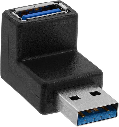 Cmple - 90 Degree USB 3.0 Male to Female Adapter Up Right Angle A Plug to Jack Connector Converter Extender for PC Laptop Hard Drive Keyboard Mous...