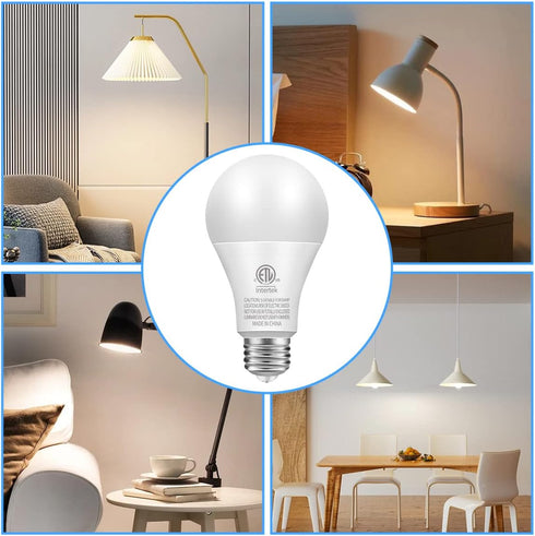 A19 3-Color LED Light Bulbs with Soft Warm, Warm White and Daylight, Color Changing Light Bulb, Multicolor Light Bulb, 9W(60 Watt Equivalent,), 80...