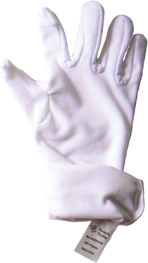 Girls Tea Party Stretch Polyester Long Dress Gloves Set of 4 White Childrens Butterfly Twinkles...