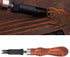 V Type Push Groover, Adjustable Wood Handle Leather Craft Hand Tool V Type Push Grooving Device Leather Grooving Craft Gouge Tool for Professional...