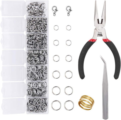EuTengHao 1504pcs Open Jump Ring and Lobster Clasps Kit Include Pliers Tweezers Jewelry Making Repair Supplies Kit with Jewelry Making Accessories...