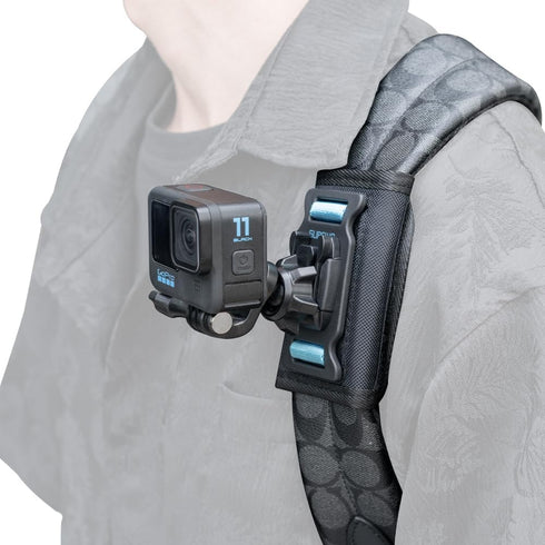 Backpack Shoulder Strap Mount with Adjustable Ball Joint and Shoulder Pad Compatible with GoPro Hero 12 11 10 9 8, DJI Action 4/3, Insta360 and Mo...