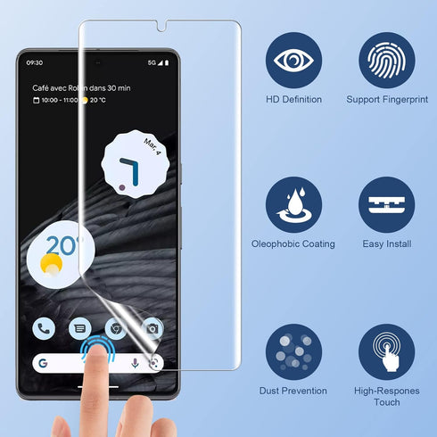 LK 2 Pack for Google Pixel 7 Pro Screen Protector 6.7-inch + 2 Pack Lens Protector with Positioning Tool, Self-Healing TPU Film, Touch Sensitive, ...