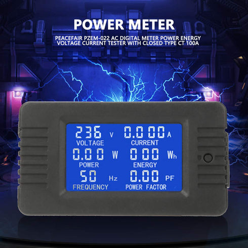 Oumefar PZEM-022 LCD Digital Display Power Energy Panel Digital AC KWh Tester Volt Amp Meter with Closed Type CT 100A for Industry...