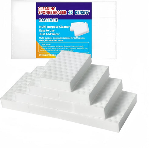 Magic Sponges Eraser,10 Pack Melamine Sponge in Bulk,2X Density,Long Lasting,Cleaning Sponge for Kitchen, Bathroom,Bathtub, Sink,Furniture, Wall C...