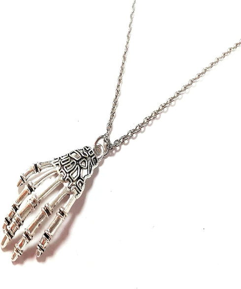 Halloween Gothic Skeleton Hand Skull Dangle Drop Earring Claw Palm Choker Collar Pendant Necklace Ear Stud for Women Punk Rock Cosplay Halloween C...