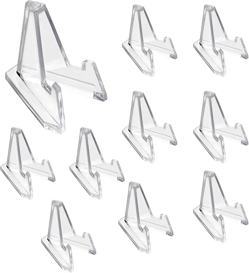 10Pcs Acrylic Card Stands for Sports Cards Mini Easel Holder Baseball Sports Trading Graded Card Stand for Displaying Pocket Graded Card Coin Disp...