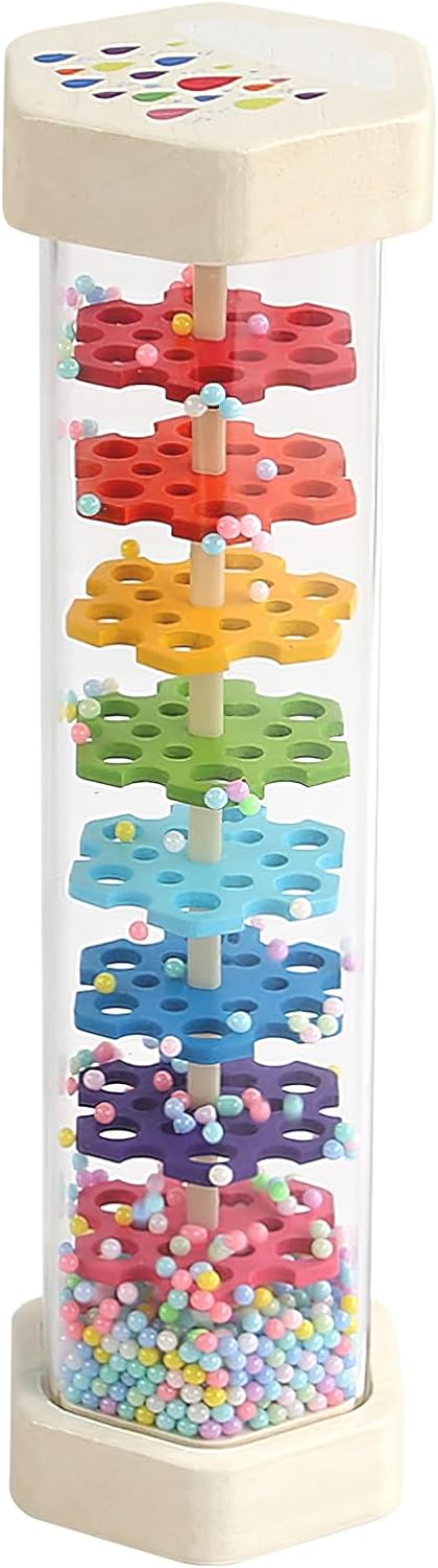 WODI Wooden Rain Stick Baby Toys 0-6-12 Months, Montessori Toys for Babies 6-12 Months, Developmental Toys Baby Rattles Infant Musical Instrument ...