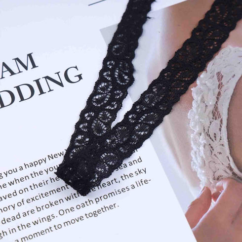Goth Black Stretch Choker Necklace Black Lace Choker Necklace Minimal Elastic Collar Necklace Short Black Lace Necklace Jewelry for Woman and Girl...