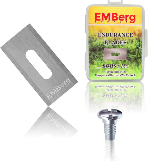 EMBerg Endurance Blades (18 Pack) for Husqvarna Gardena McCulloch Robotic Lawnmower Mowing Lawn Mower Robo Robot Accessories Replacement Blade for...