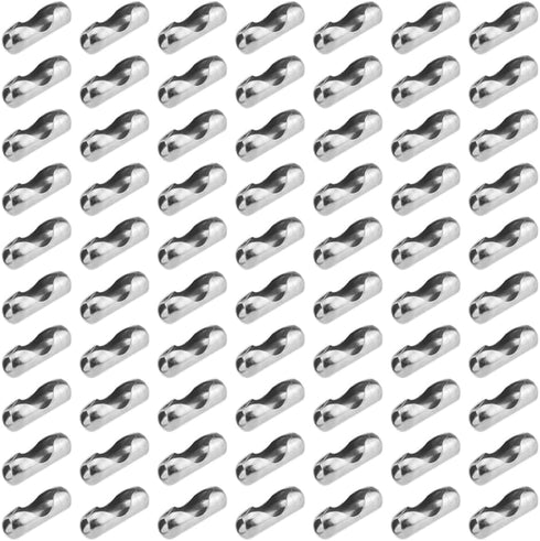 Acoeitl Ball Chain Connector Clasps Fits 2.4mm Beaded Ball Chain Clips Silver Stainless Steel 70Pcs...