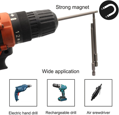 T30 security torx bits tamper proof 10Pcs, 100mm / 4inch 1/4inch hex shank magnetic screwdriver star bits for power screwdriver impact driver...
