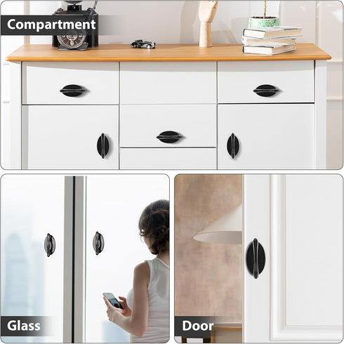 2-Pack Self-Stick Instant Cabinet Drawer Handles Pulls - Self-Adhesive Pull Handles Helper for Kitchen, Window, Sliding Closet, Bathroom, Mirror D...