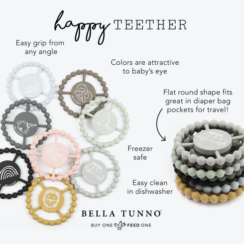 Bella Tunno Happy Teether for Girls– Soft & Easy Grip Baby Girl Teether Toy, Silicone Teether Ring to Help Soothe Gums, Non-Toxic and BPA Free, Al...