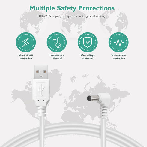 Power Cord for Astronaut Space Projector, Charging Cable Compatible with Mooyran Night Light Projector Replacement Led Lights Charger Adapter......