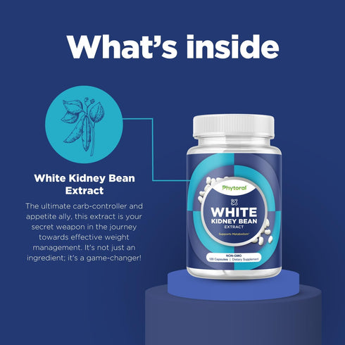 White Kidney Bean Extract Capsules - Ultra High Potency Optimized Extract for Enhanced Energy Digestion and AMPK Activation - Vegan Non-GMO Gluten...
