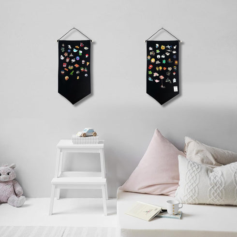 3PCS Pin Display Banner Board, Enamel Pin Collection Display Holder with Hooks, Pin Board for Enamel Pin, Wall Hanging Brooch Jewelry Organizer (A...