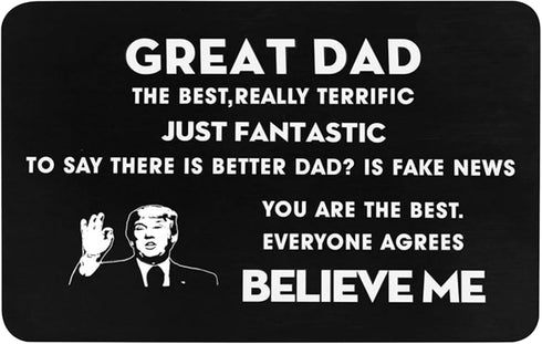 Father's Day Gifts, Gifts for Dad from Daughter Son, Thank You Dad Gifts for Birthday, Personalized Engraved Metal Wallet Card Insert Presents for...