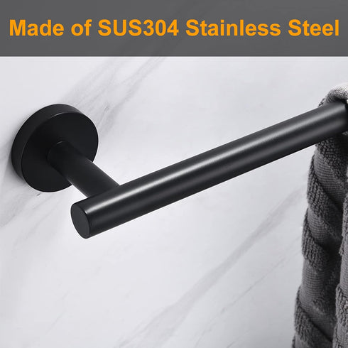 Nolimas Matte Black Bath Towel Bar Single Bars Towel Rack Rod Classic Wall Mounted SUS304 Stainless Steel Bathroom Towel Holder Toilet Kitchen Tow...
