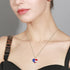 Womens 4th of July Pendant Necklace American Flag Heart Patriotic Star Necklace USA Red Blue & White Jewelry...